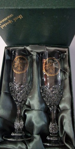 Vintage french crystal ruby - crystal,