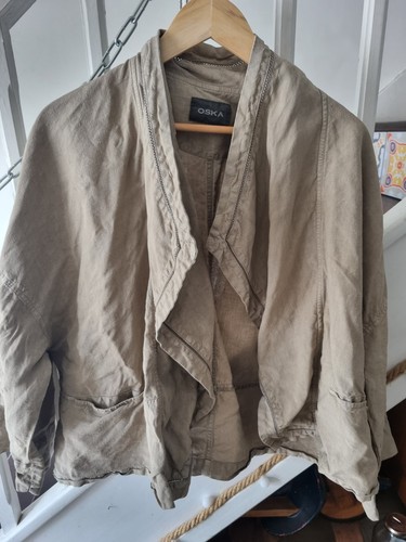 Oska 100 linen jacket - linen, pale