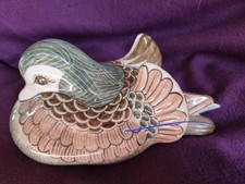 Vintage Hand Painted Mandarin Duck Porcelain Figurine 20x11x12cm Good condition