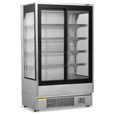 GLASS DOOR STAINLESS STEEL MULTIDECK DAIRY DISPLAY FRIDGE 1000mm + HINGED DOORS