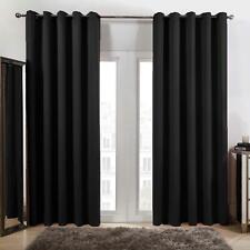 OHS Eyelet Blackout Curtains PAIR of Thermal Ring Top Ready Made Luxury