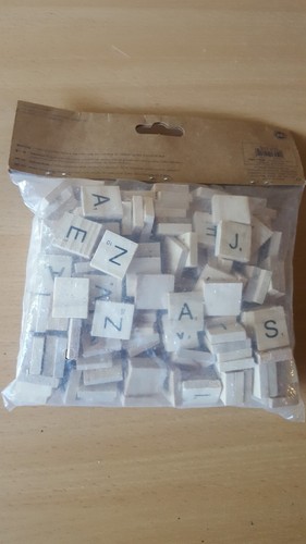 Wooden scrabble tiles - wooden,