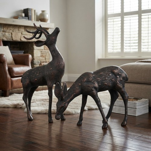 Stag and doe deer - stag, sculpture