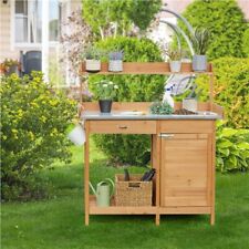 Garden Potting Bench Garden Potting Table Work Station Bench with Cabinet/Drawer