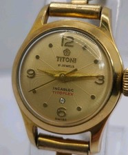 Vintage TITONI Titoflex Rolled Gold 21 Jewels Incabloc Antimagnetic 760-195