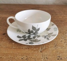 Laura Ashley White Rose Large Cup & Saucer Fine Bone China Breakfast Cappuccino