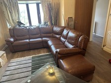 Corner Recliner Sofa Brown