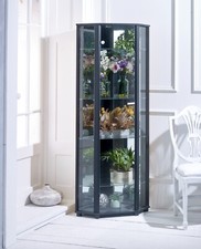 Luxury Space Corner Display Glass Cabinet- Available In  Black, Silver & Oak