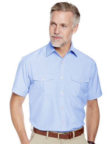 Mens short sleeve pilot shirt - short,