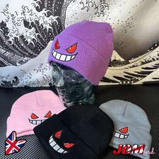 Gengar Style Beanie Hat Unisex Winter Warm Mens Womens Kids JDM Pokemon Style UK