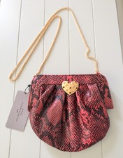 Zara Red Leather Snakeskin