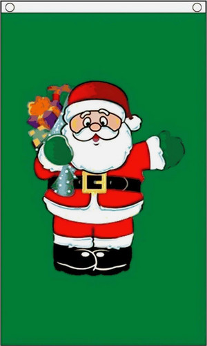 Santa with gifts flag 3ft - gifts,