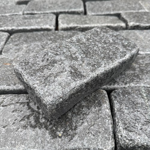Black tumbled granite cobble - granite,