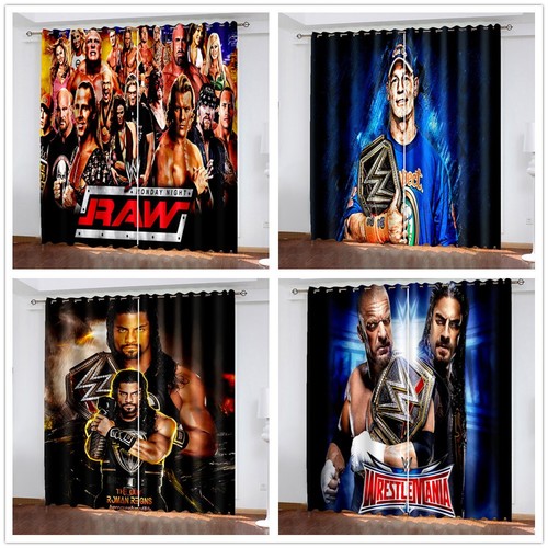 Boys wwe wrestling curtains - 3d,