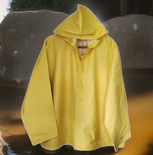 Vtg fishermans yellow - yellow, hooded