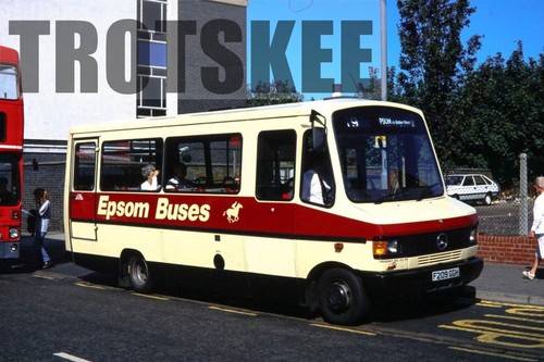 35mm slide epsom buses - slide,