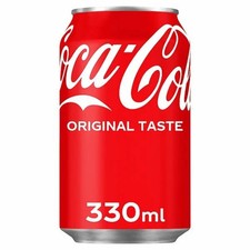 Coca Cola Original Taste 330ml Coke Cans  Full Case Fizzy Soft Drink  Pack of 24