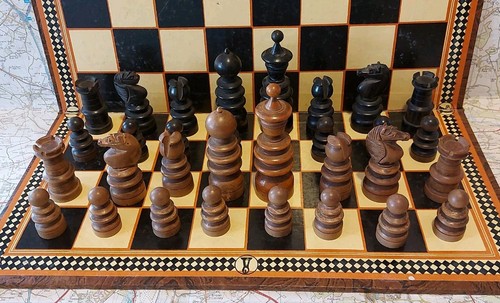 Antique george chess set - st.george,