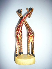African Wooden Giraffe Duo