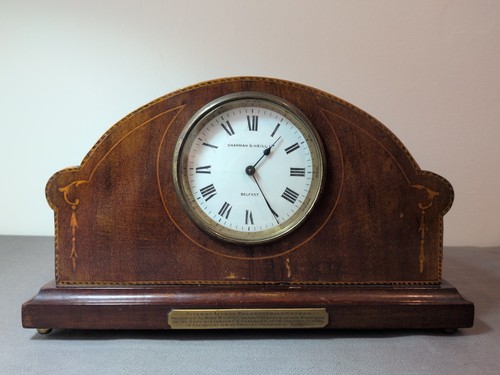 Antique mahogany inlaid mantle - mahogany,