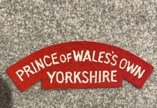 Prince Of Wales West Yorkshire Ww2 Regiment British Army Battledress Patch
