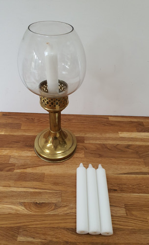 Mason brass glass candle - mason, &