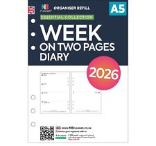 2026 Filofax A5 COMPATIBLE Week on two pages diary refill insert