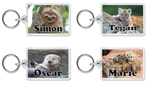 Personalised animal keyring - personalised, /