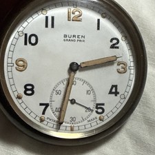 BUREN GRAND PRIX MILITARY POCKET WATCH METAL   Working  