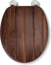 Walnut Effect Wooden Toilet