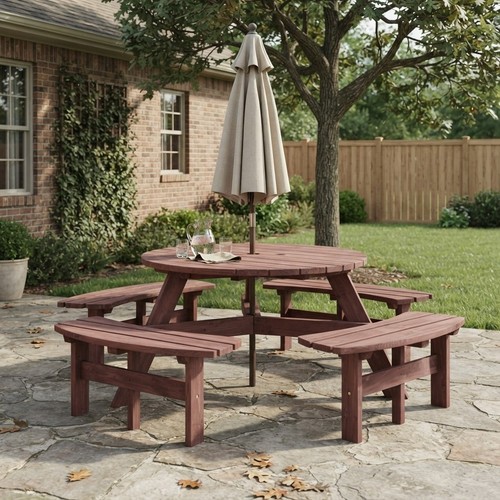 Natural finish seater round - natural,
