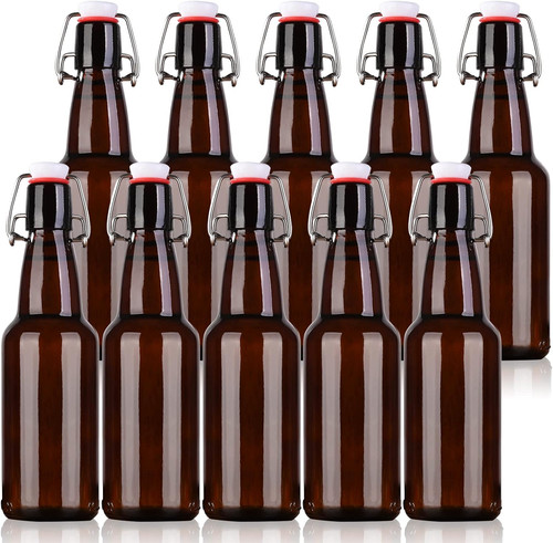 Amber beer bottles with - amber, flip