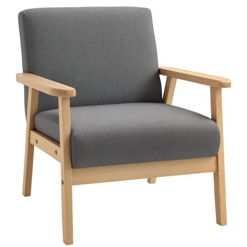 Homcom accent chair with wood - homcom,
