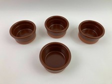 Set Of 4 Cermer Caramel Brown Terracotta Ramekins Creme Brûlée 4oz