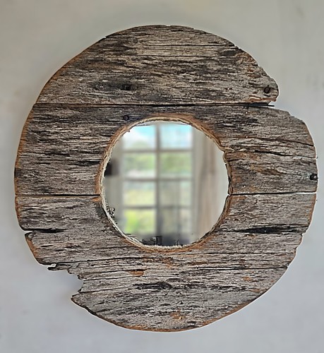 Oak mirror round - oak,
