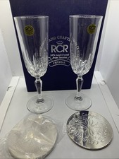 RCR Royal Crystal Rock 24% Lead Crystal Tuscany Champagne Flutes, Set of 2