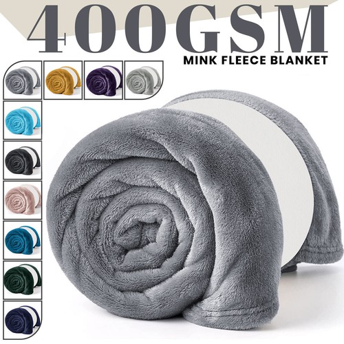 Faux fur fleece throw - fur,