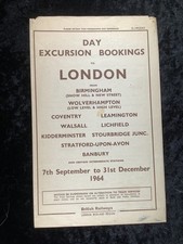 1964 Railway Handbill Birmingham Wolverhampton Coventry Kidderminster Banbury 