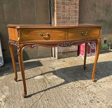 Antique Wolfe & Hollander Walnut Console Server Table Brass Carved French Style