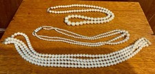 3 Sets Of 1950's Faux Pearls ~