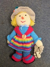 Hand Knitted 'Sally Scarecrow' soft toy. 15 " Tall
