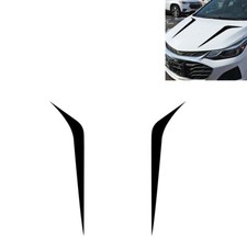 Black Sports Stripe Graphics Vinyl Decal Stickers Fit For Car Hood Cover Bonnet 