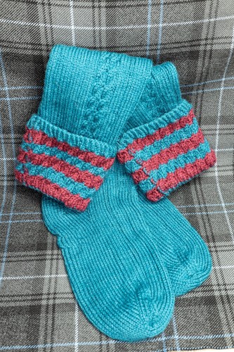 Hand knitted kilt socks - hand,