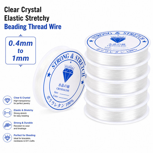 Clear crystal elastic stretchy - clear,