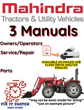 MAHINDRA 2615 TRACTOR MANUAL OPERATORS OWNERS SERVICE PARTS SHOP REPAIR PDF USB