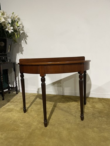 Victorian mahogany demi lune - victorian,