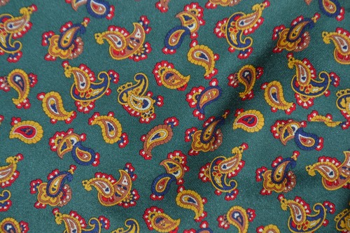 Green silk ascot cravat - green, with