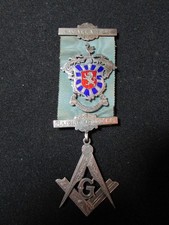 Masonic Silver & Enamel Medal Wallace Lodge #146 c.1945
