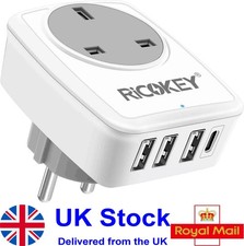 Travel Adapter UK to EU Europe