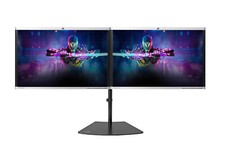 DUAL HP PC Monitor Bundle 48" 2 x 24" 1920 x 1080 DVI VGA DP + New Dual Stand